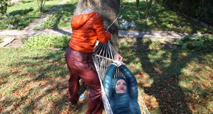 Shiny Nylon Arts Bound invite you to explore xxx pictures featuring juvenile lady in girl on girl sex scene